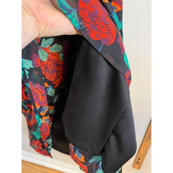 Torrid Dress 4X Red Floral Maxi Peasant Chiffon Lace Fairy Whimsigoth Feminine - Picture 10 of 15